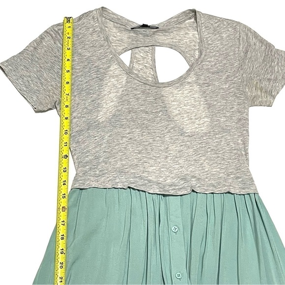 Funktional Anthropologie Woman Gray Green Short Sleeve Dress Size S - Picture 11 of 16